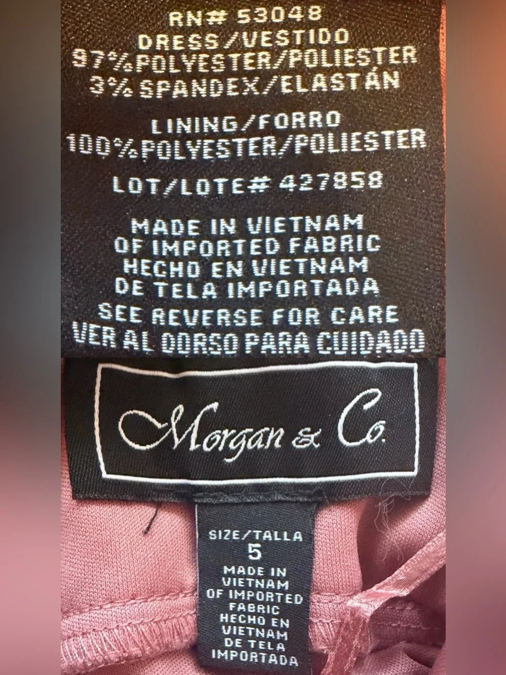 Morgan & Co. Metallic Pink Cowl Neck Maxi Dress - S - Picture 5 of 6